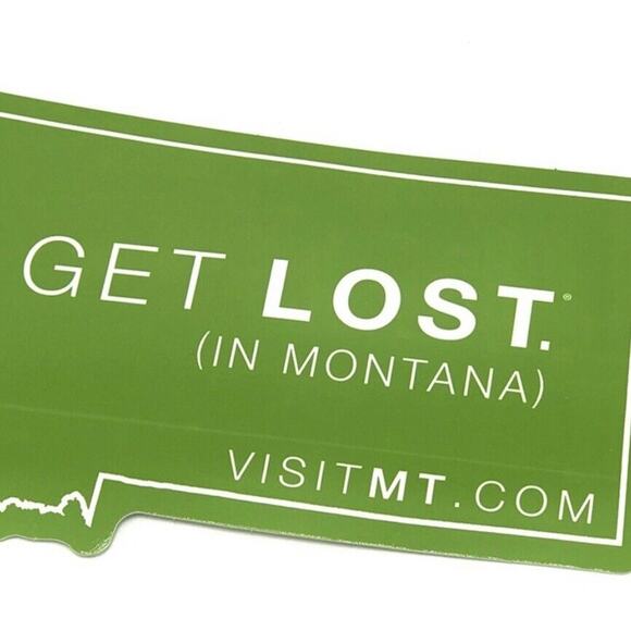 2 Get Lost In Montana Bumper Stickers Green Decals Souvenir Stocking Stuffers - Picture 4 of 4